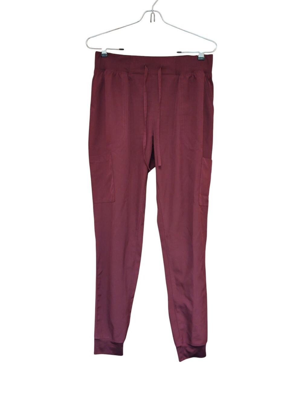 Women's Drawstring Jogger Scub Pants - Burgundy Size M